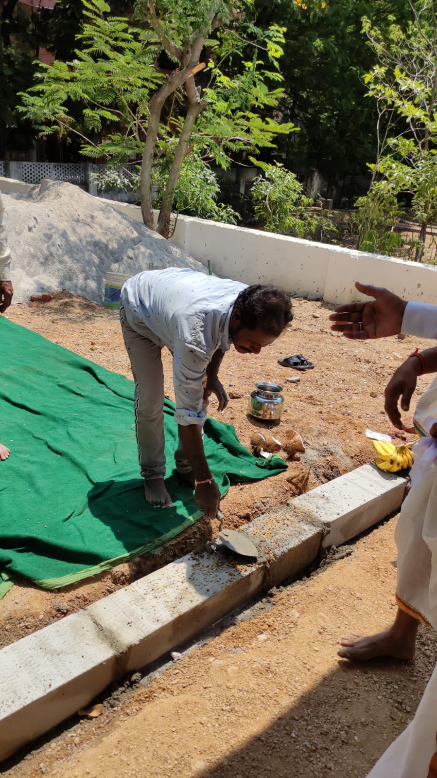  Errection of main door on 2024-04-26 at 9. 45 AM in the building of Senior Citizen Association site,HTC 